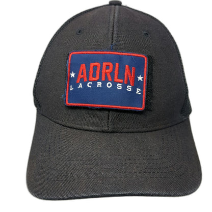 Adrenaline Lacrosse Trucker Hat Black Blue Red White One Size Mesh Snapback Logo