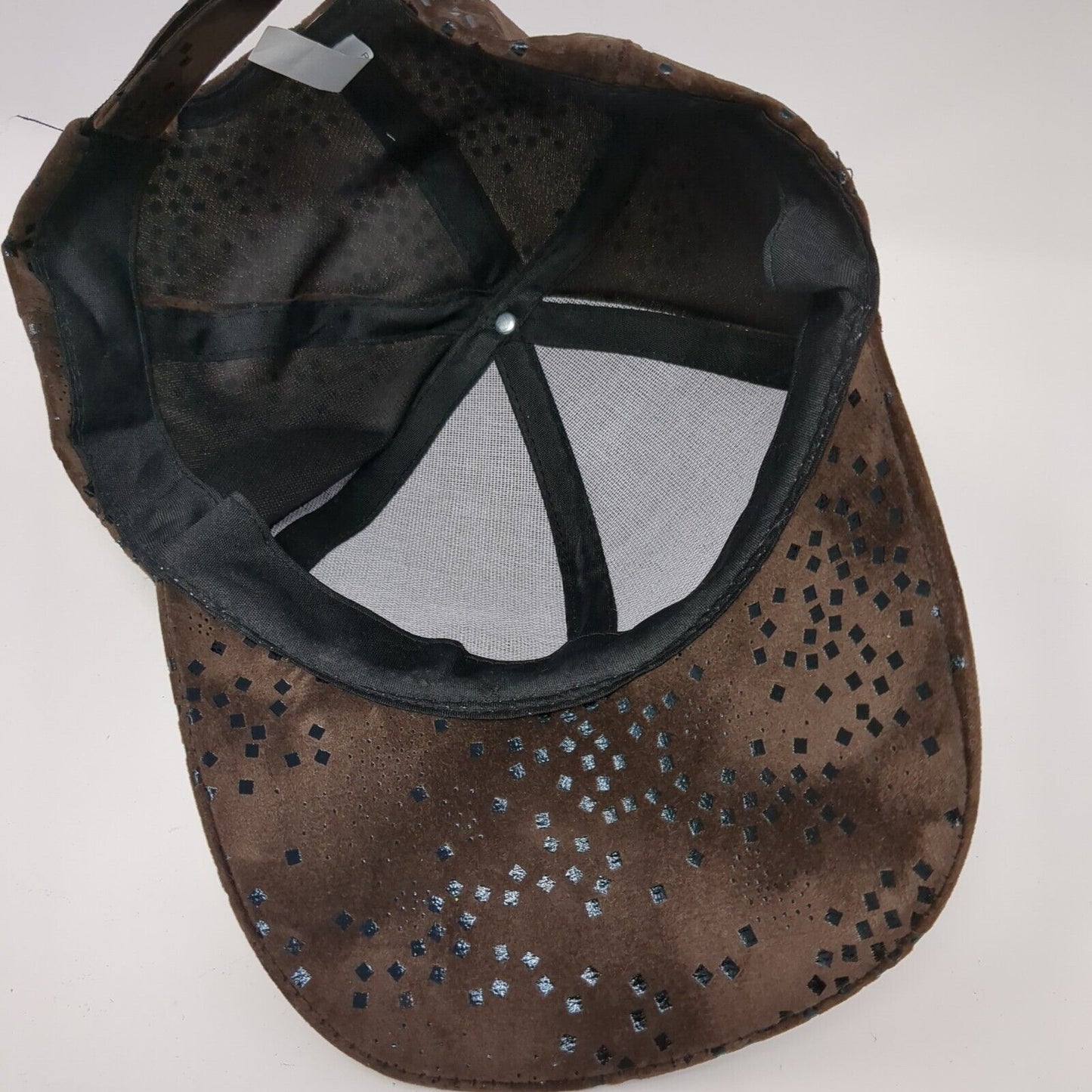 Unbranded Strapback Hat Brown One Size Adjustable Micro Print Square