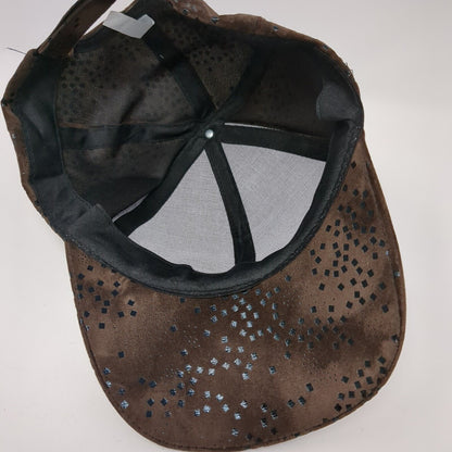 Unbranded Strapback Hat Brown One Size Adjustable Micro Print Square