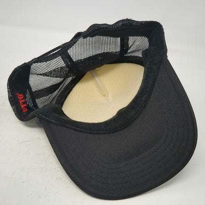 OTTO Trucker Hat Black One Size Spike Coggins Logo Mesh Snapback Foam Front