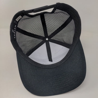 Coppertail Brewing Co. Snapback Trucker Hat Black One Size Mesh Back Emblem