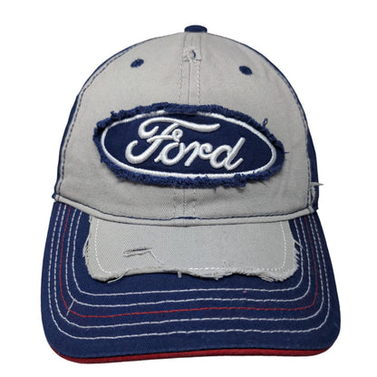 Ford Snapback Hat Multicolor One Size Adjustable Distressed Vented Holes 6 Panel