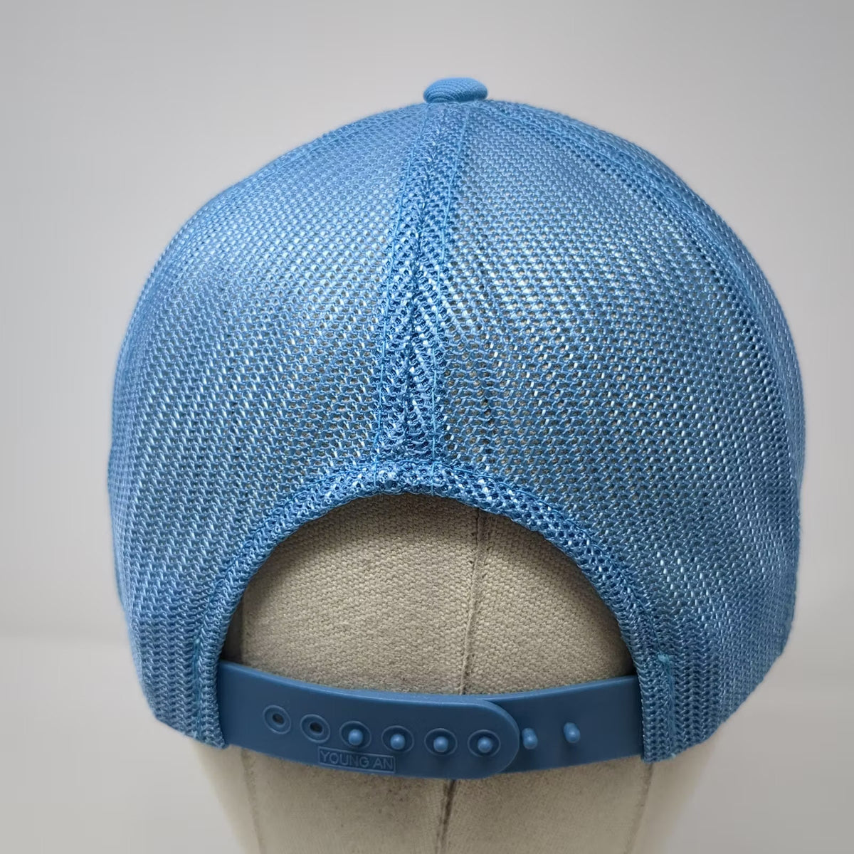 Young An Skips Liquor Trucker Hat Blue White One Size Foam Front Snapback