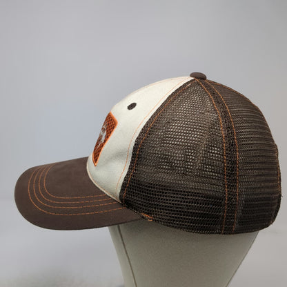Costa Baseball Cap Brown One Size Fish Skeleton Patch Mesh Back Strapback Hat