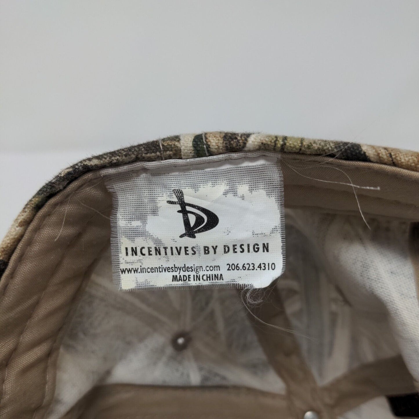 HD Fowler Company Slideback Hat Camo One Size Adjustable Embroidered