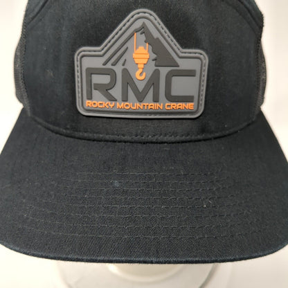 RMC Rocky Mountain Crane Snapback Trucker Hat Black One Size Mesh Back