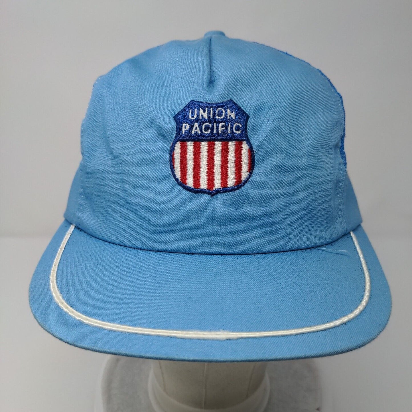 Union Pacific Snapback Hat Blue OSFA Adjustable Embroidered Breathable Mesh