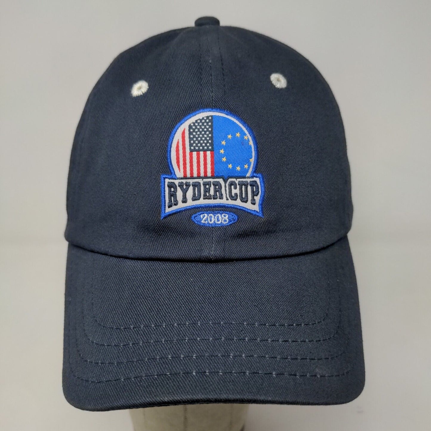Pukka Men's Strapback Hat Blue Size OS Embroidered 2008 Ryder Cup Logo Golf