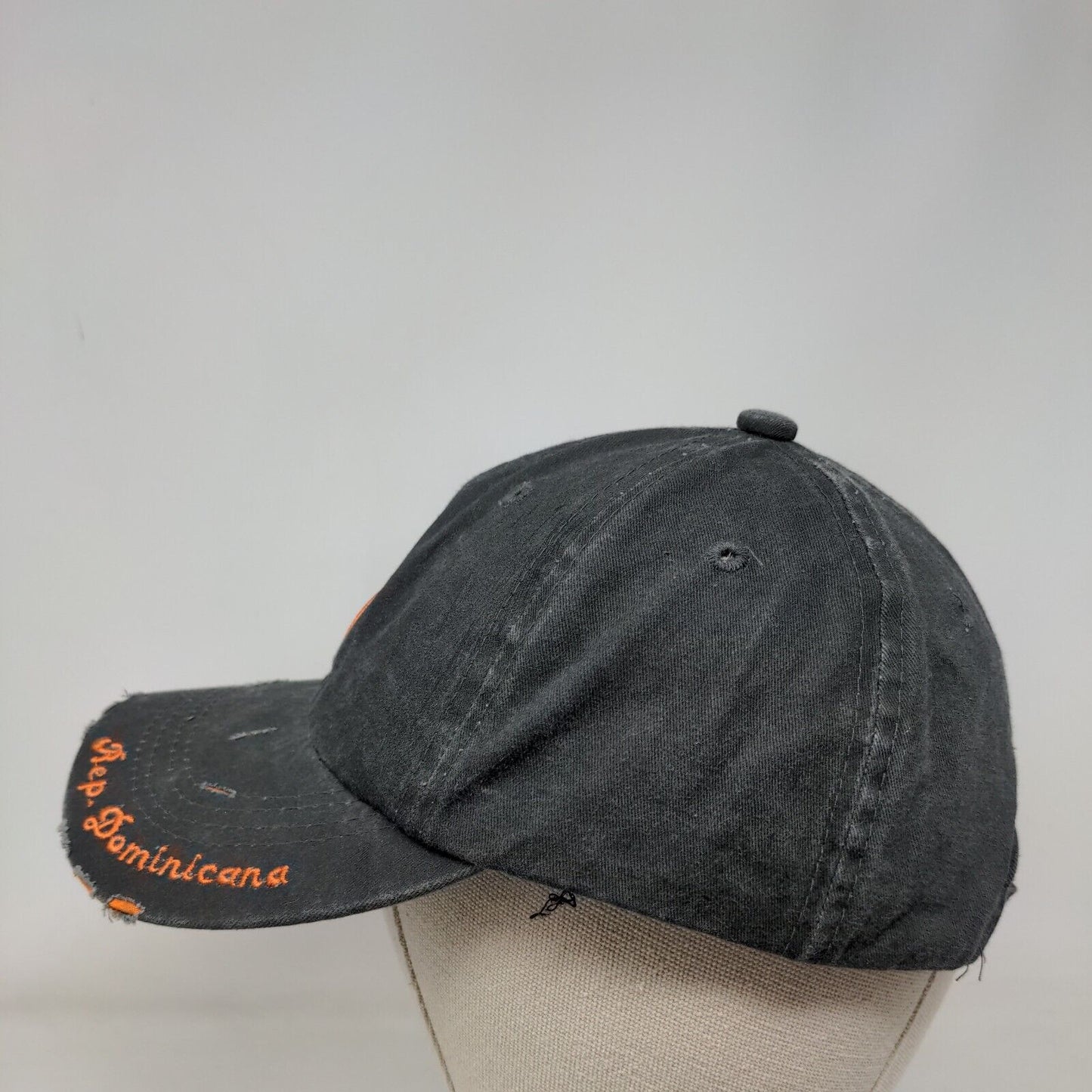 Rep. Dominicana Slideback Hat Gray One Size Embroidered Distressed