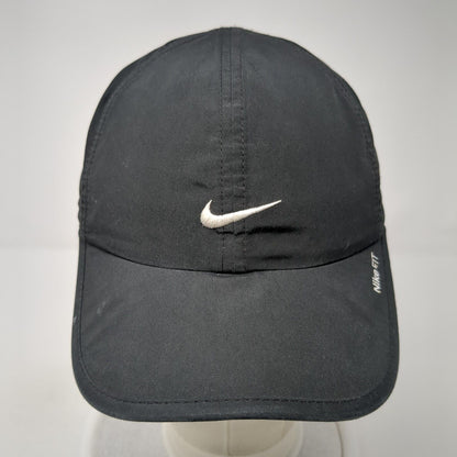 NikeFIT Strapback Hat Black One Size Adjustable Embroidered Swoosh Logo