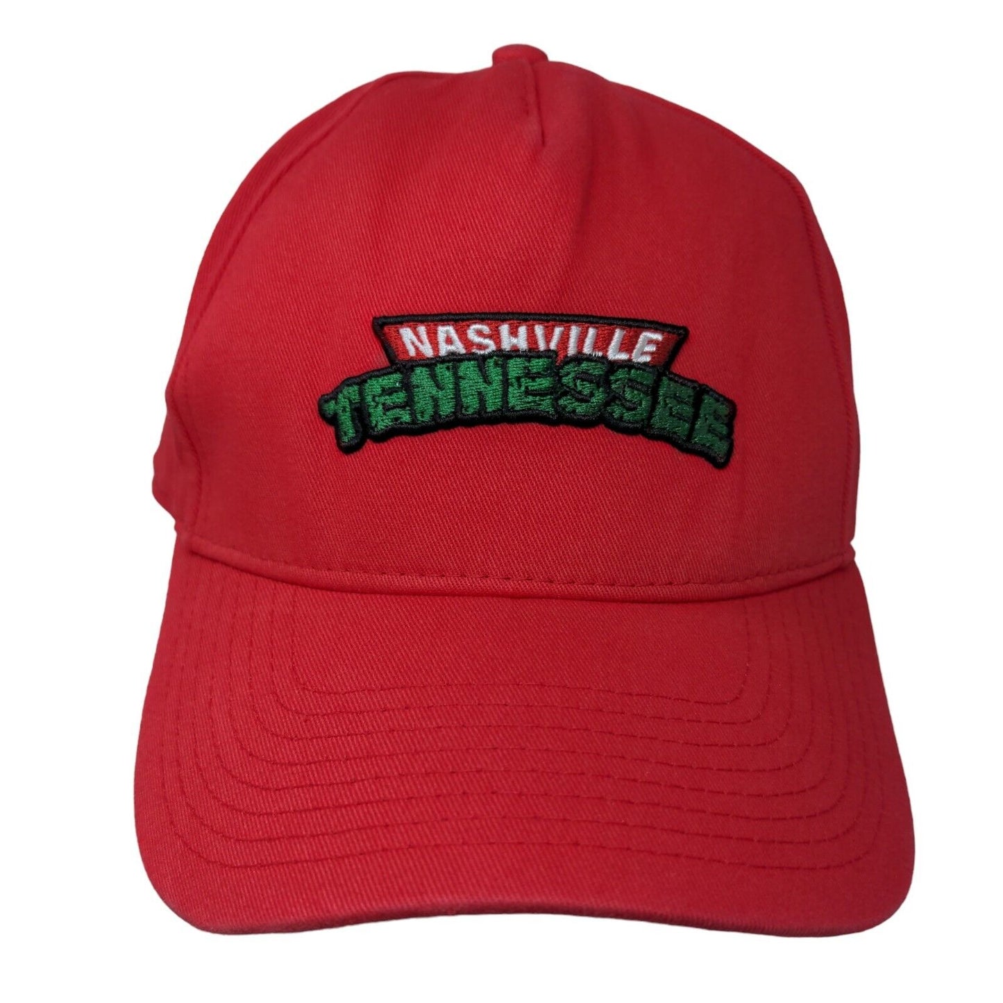 Nashville Tennessee Snapback Hat Red One Size Embroidered 5 Panel