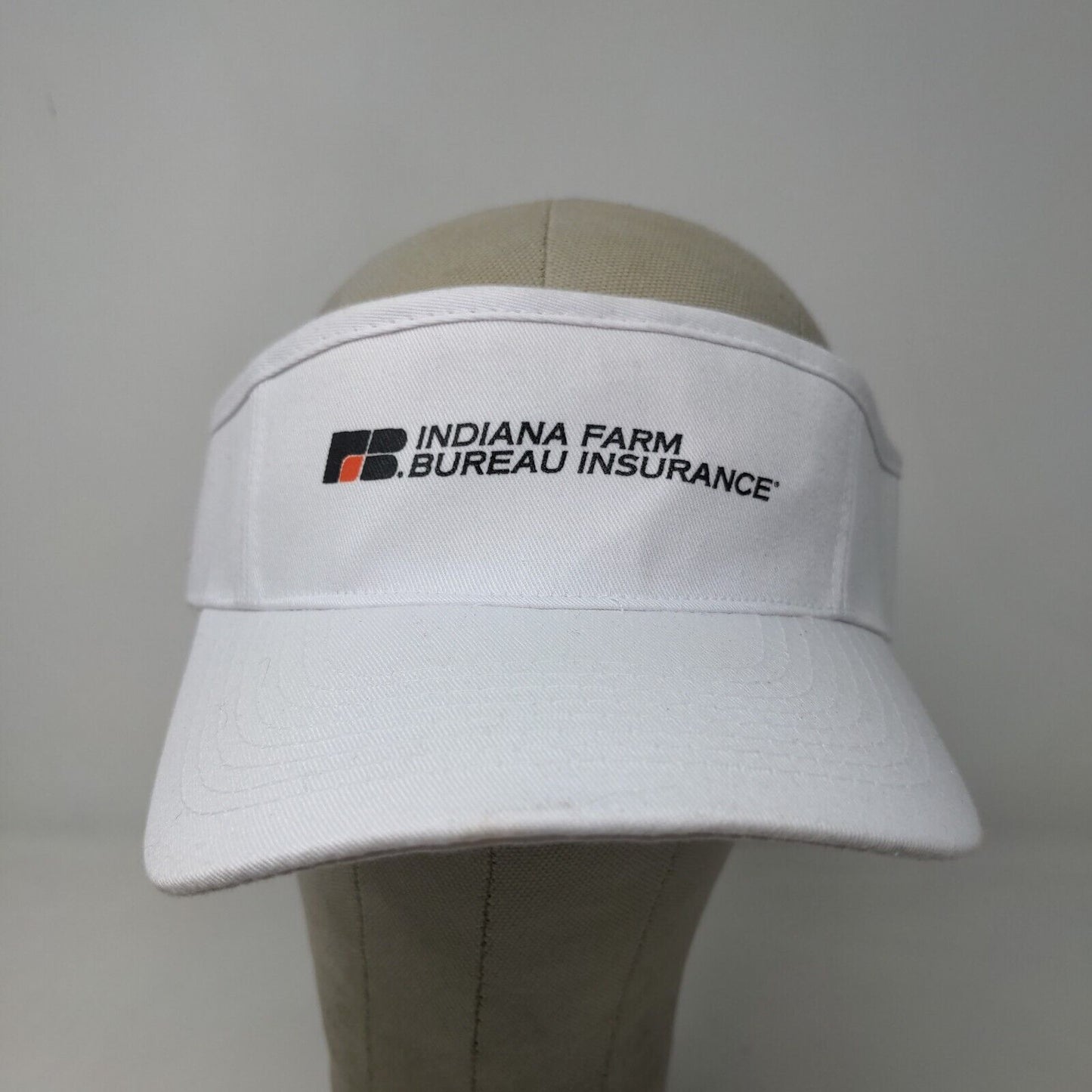 Nissin Men's Strapback Hat White Graphic Indiana Farm Bureau Insurance Logo