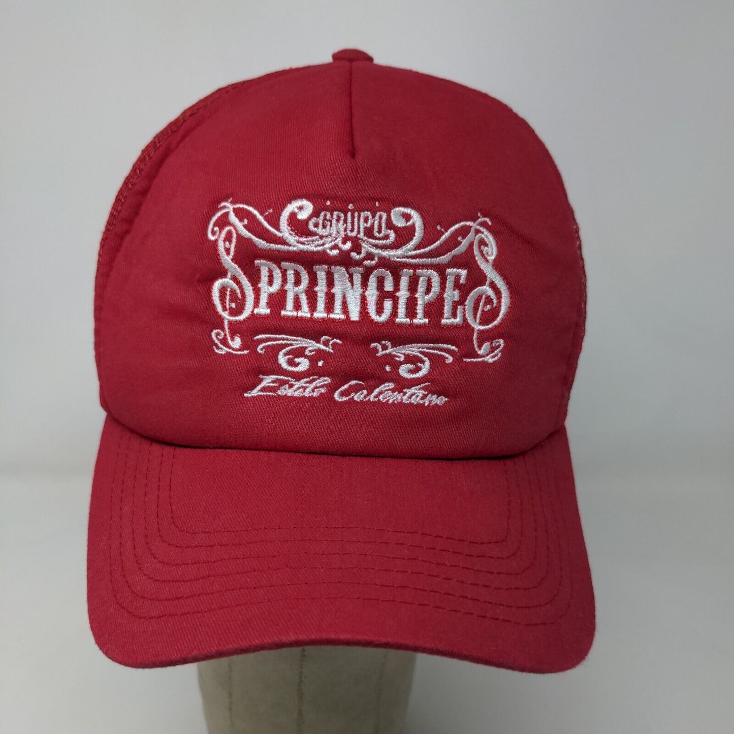 Grupo Principe Estilo Calentano Musical Artist Men's Snapback Mesh Back Hat Red