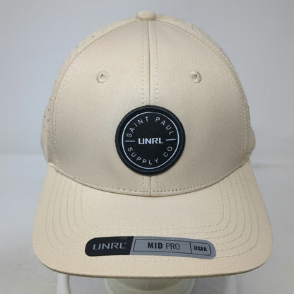 UNRL Trucker Hat Beige One Size Saint Paul Supply Co Perforated Snapback Black