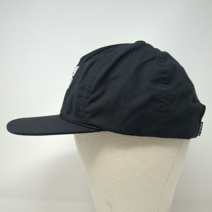 PING 5 Panel Black One Size Leather Strap Rope Script Logo Golf Hat sensorcool