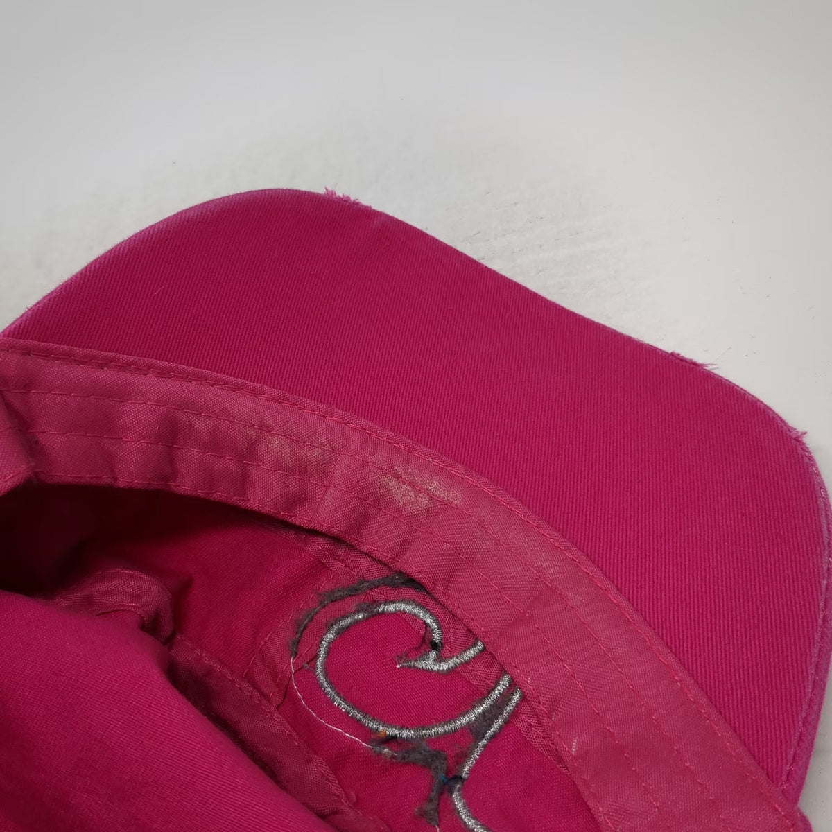 Pink Army Cap One Size Studded Rhinestone Butterfly Scroll Fleur-de-lis Hat