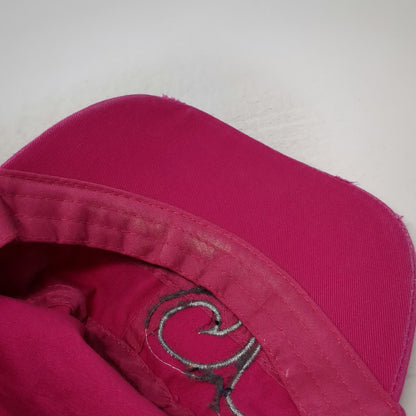 Pink Army Cap One Size Studded Rhinestone Butterfly Scroll Fleur-de-lis Hat