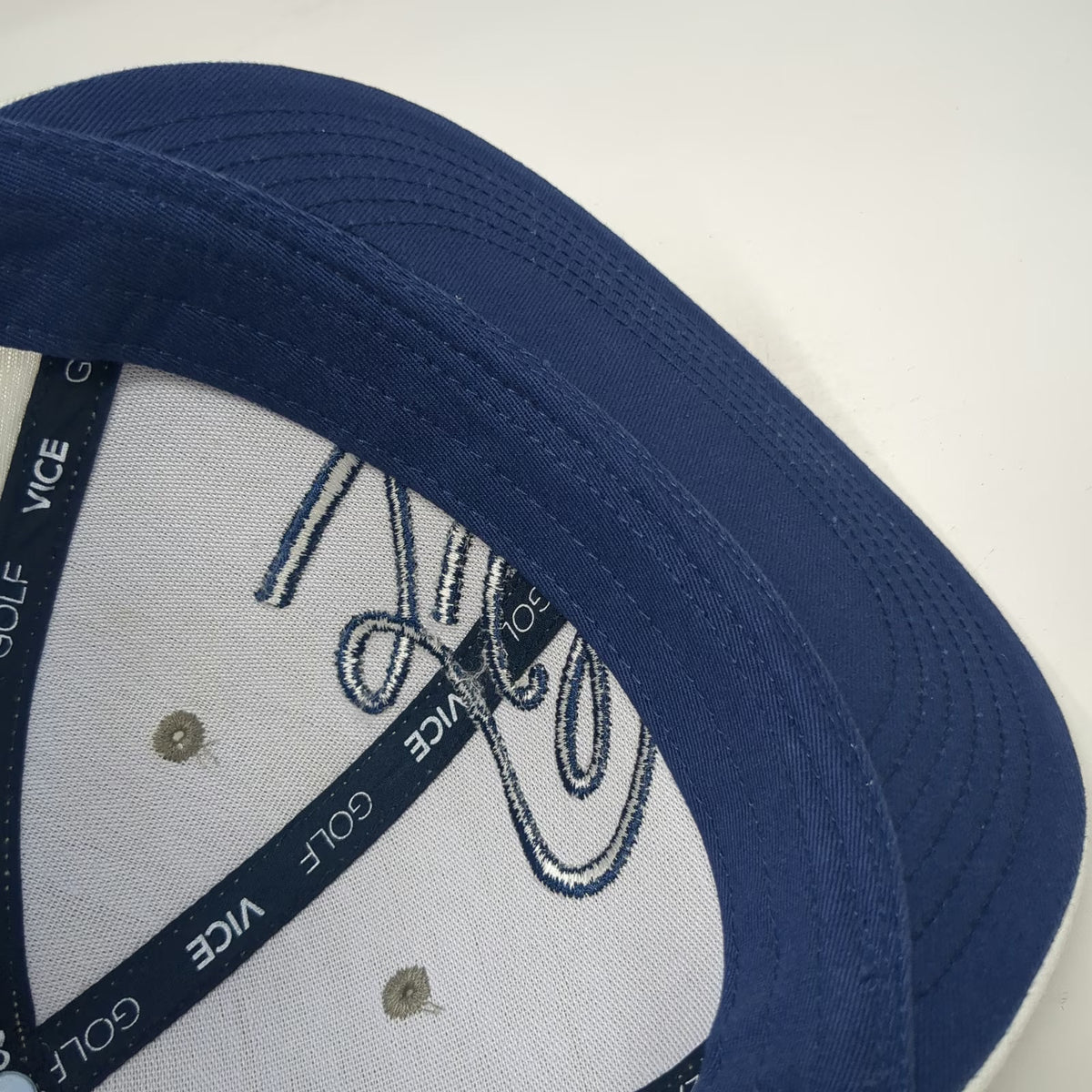 Vice Golf Trucker Hat Gray White Blue One Size Mesh Back Snapback Squad Patch