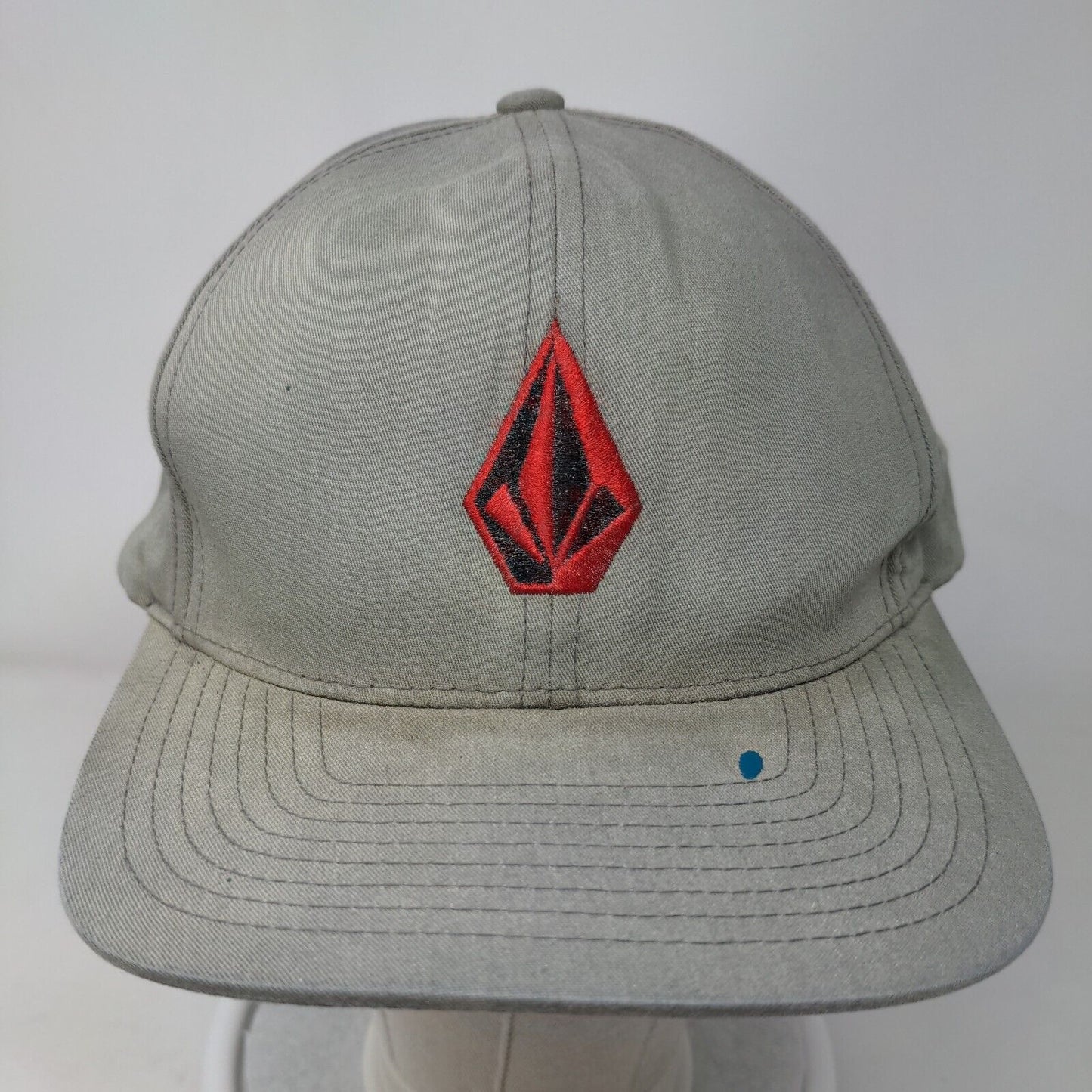 Volcom Snapback Hat Greenish-Gray One Size Adjustable Embroidered 6 Panel