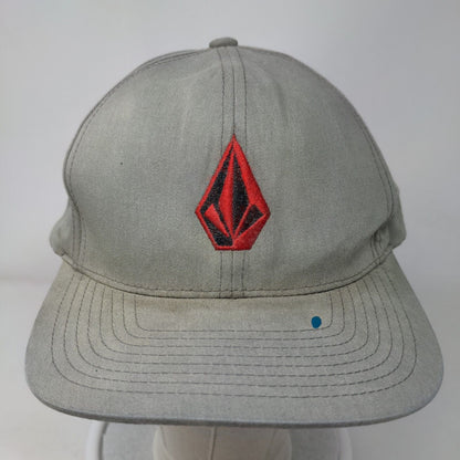 Volcom Snapback Hat Greenish-Gray One Size Adjustable Embroidered 6 Panel