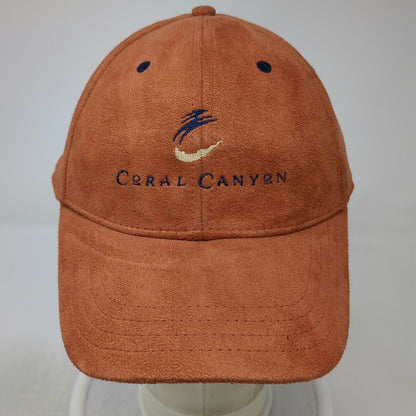 Devon & Jones Baseball Cap Orange One Size Faux Suede Coral Canyon Strapback Hat