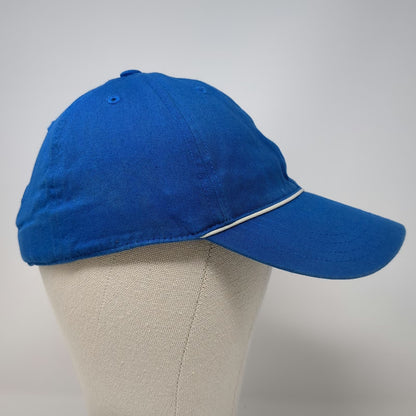 Adidas Baseball Cap Blue One Size Embroidered Logo White Piping Slideback Hat