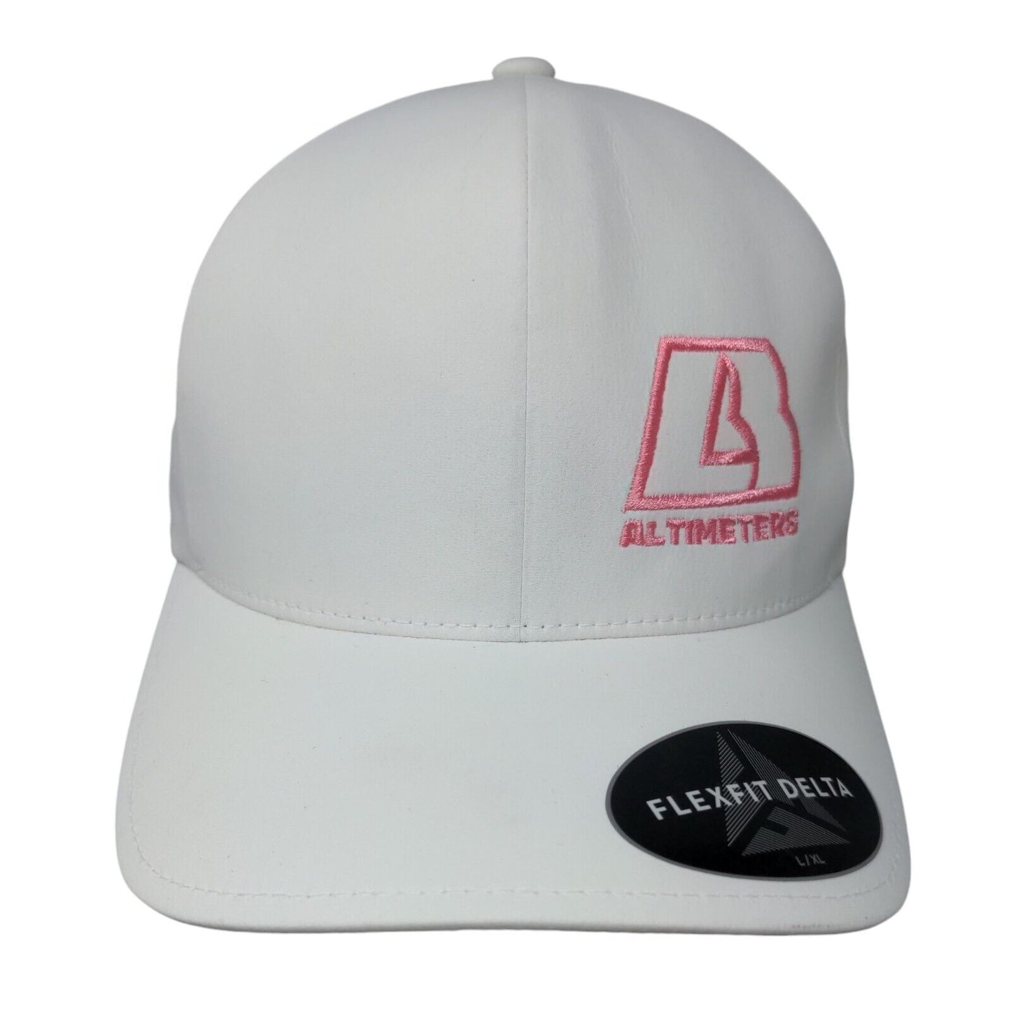 Altimeters Fitted Hat White Large/XL Flexfit Delta Embroidered 6 Panel