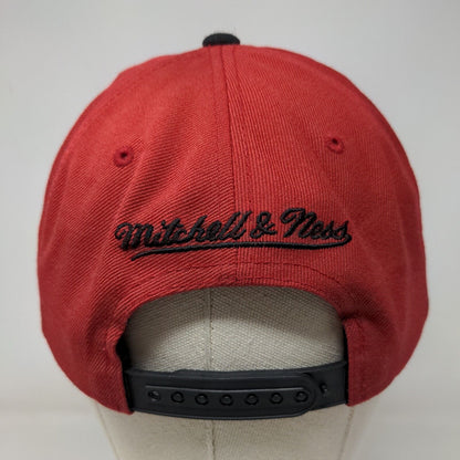 Mitchell & Ness Men's Snapback Hat Red Embroidered Miami Heat Logo NBA