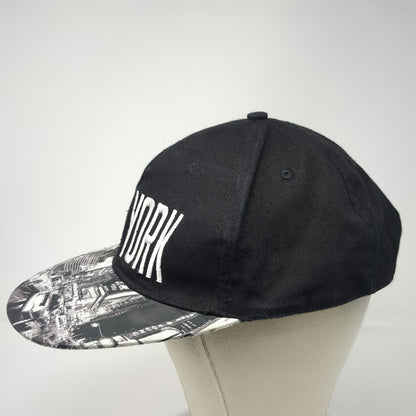 Blackjack Snapback Hat Black OSFM New York Times Square Photo Print Embroidered