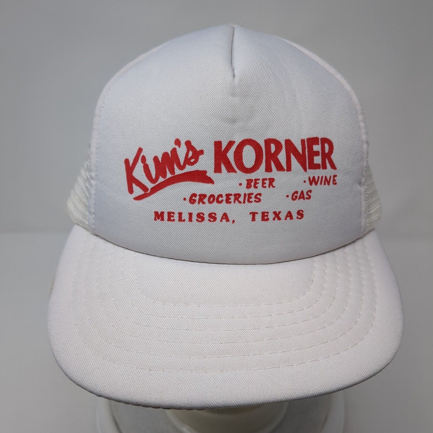 Kim's Korner Snapback Mesh Back Trucker Hat White One Size Adjustable