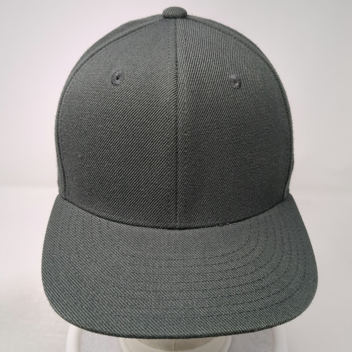 Decky Baseball Cap Gray 7 1/4 Fitted 6-Panel Flat Brim Solid Hat