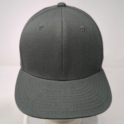 Decky Baseball Cap Gray 7 1/4 Fitted 6-Panel Flat Brim Solid Hat