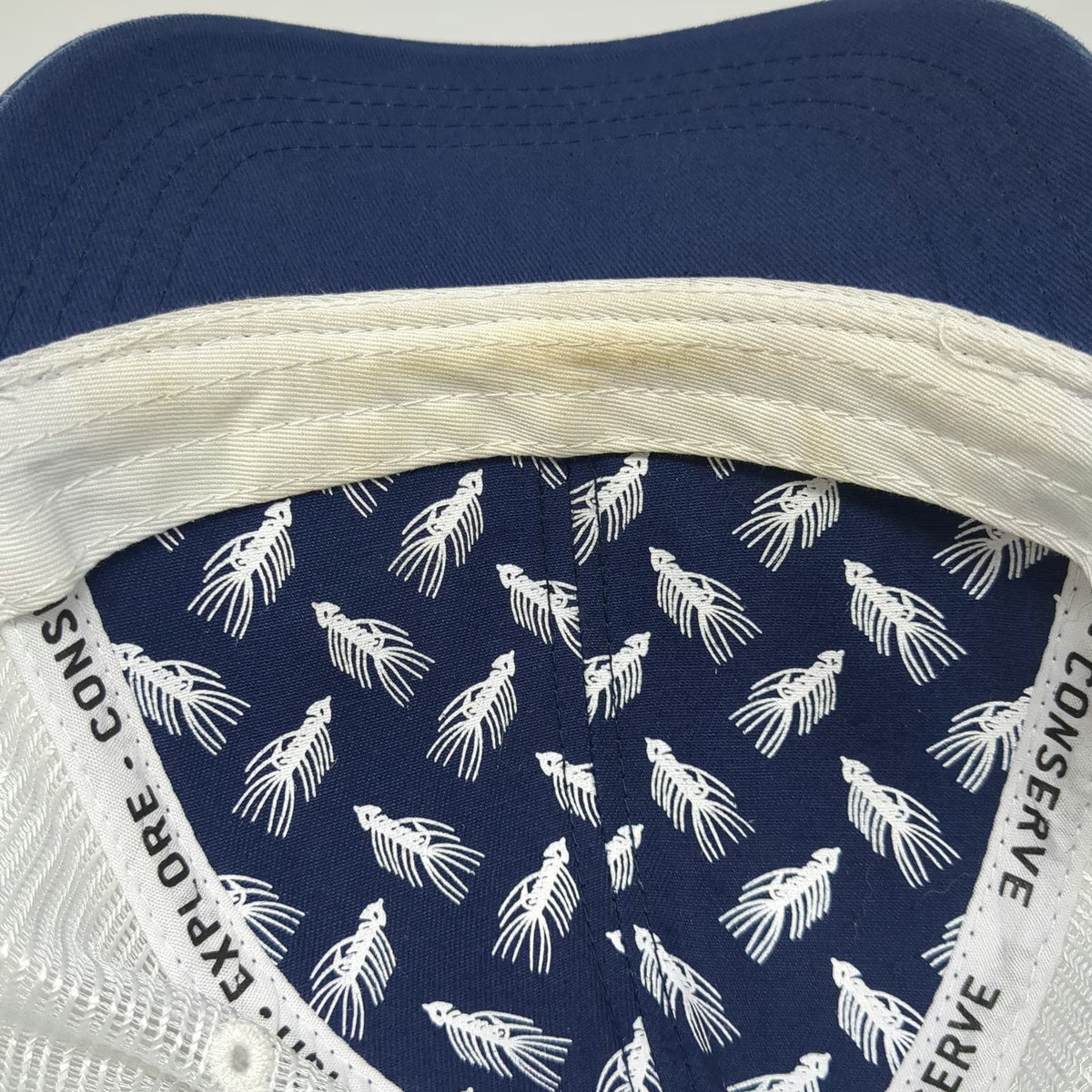 RepYourWater Trucker Hat Blue One Size Snapback Mesh Back Fish Buffalo Logo