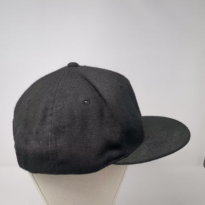 Richardson Pro Model Snapback Hat Black Beige Block I Logo Size L Gray Brim