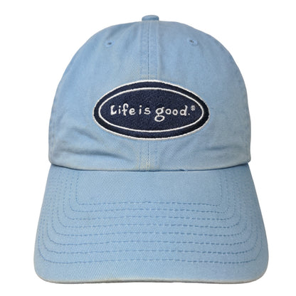 Life is Good Women's Slideback Hat Blue Adjustable Embroidered Logo Cotton