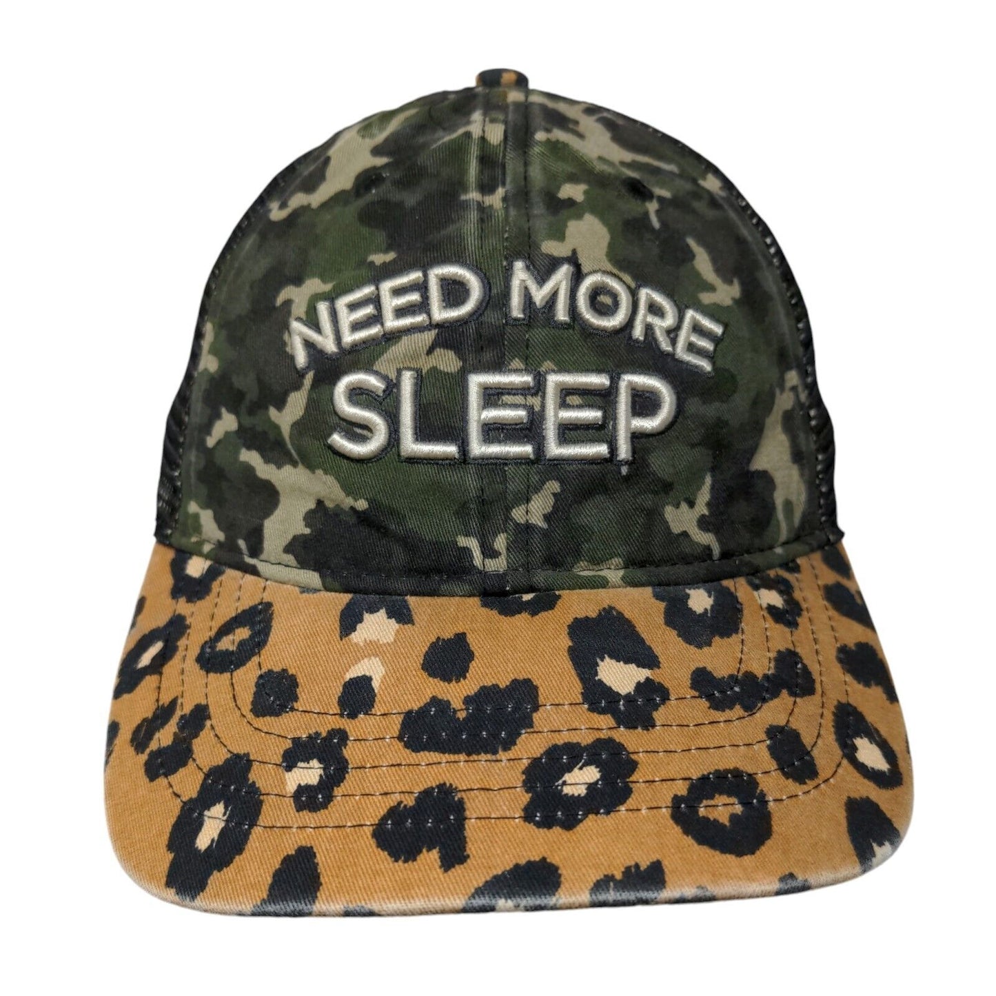 Need More Sleep Slideback Mesh Back Trucker Hat Multi OSFM Animal Print