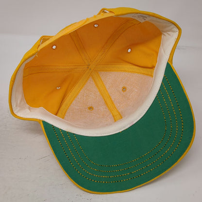 Yellow Alaska North to the Future Snapback Hat 7 1/8 Green Underbrim Vintage