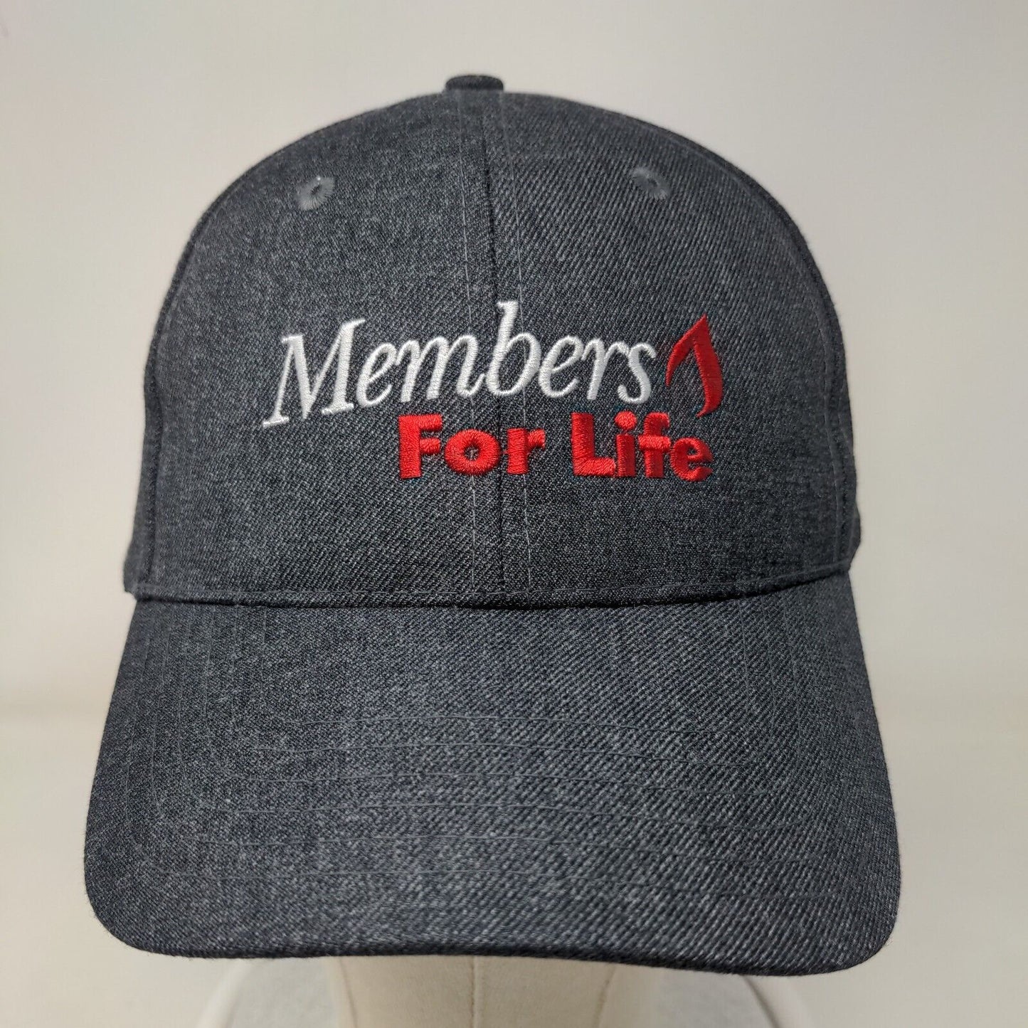 Members For Life American Red Cross Strapback Hat Gray One Size Embroidered