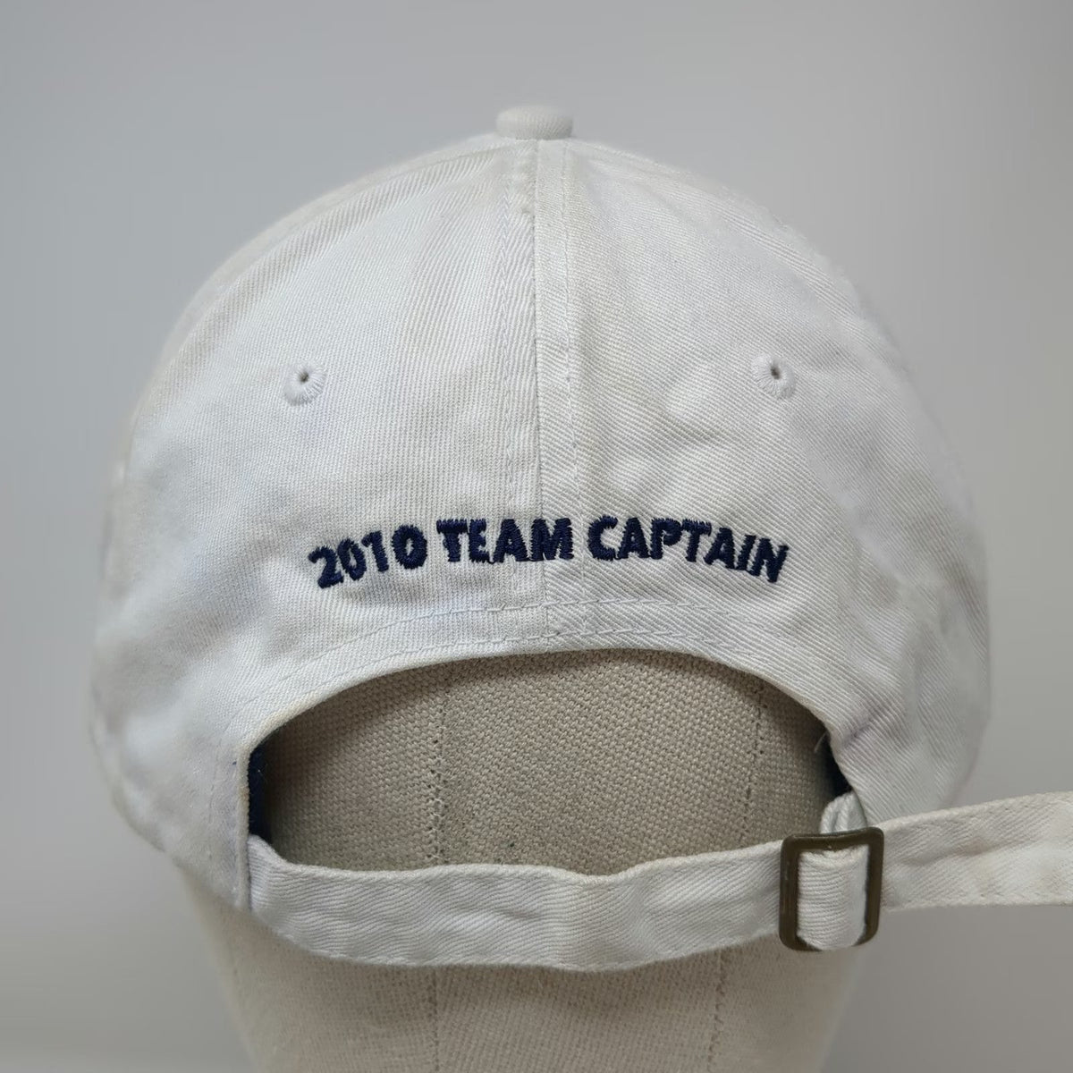 White Baseball Cap One Size USTA League 2010 Team Captain Tennis Sports Logo Hat