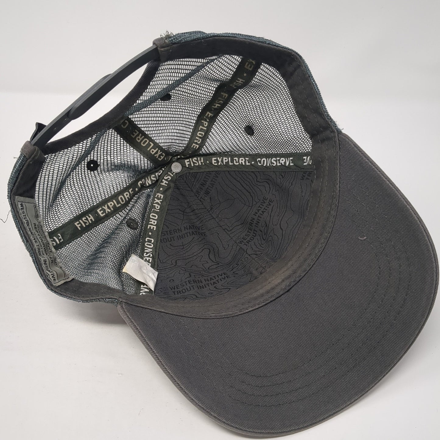 Westslope Cutthroat Patch Snapback Trucker Hat Gray One Size Mesh Back