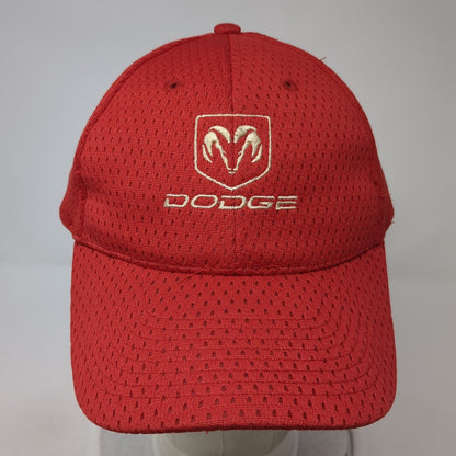 Dodge Strapback Hat Red One Size Adjustable Embroidered Logo Nissun