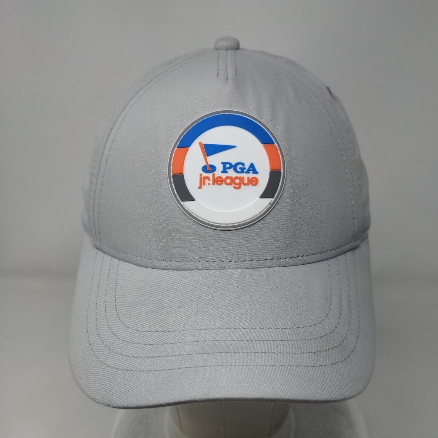 PGA Jr. League Kids Strapback Golf Hat Gray Ages 5-12 Adjustable Breathable Mesh