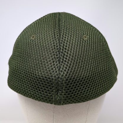 Highland Tactical Baseball Cap Green One Size Mesh Back American Flag Hat