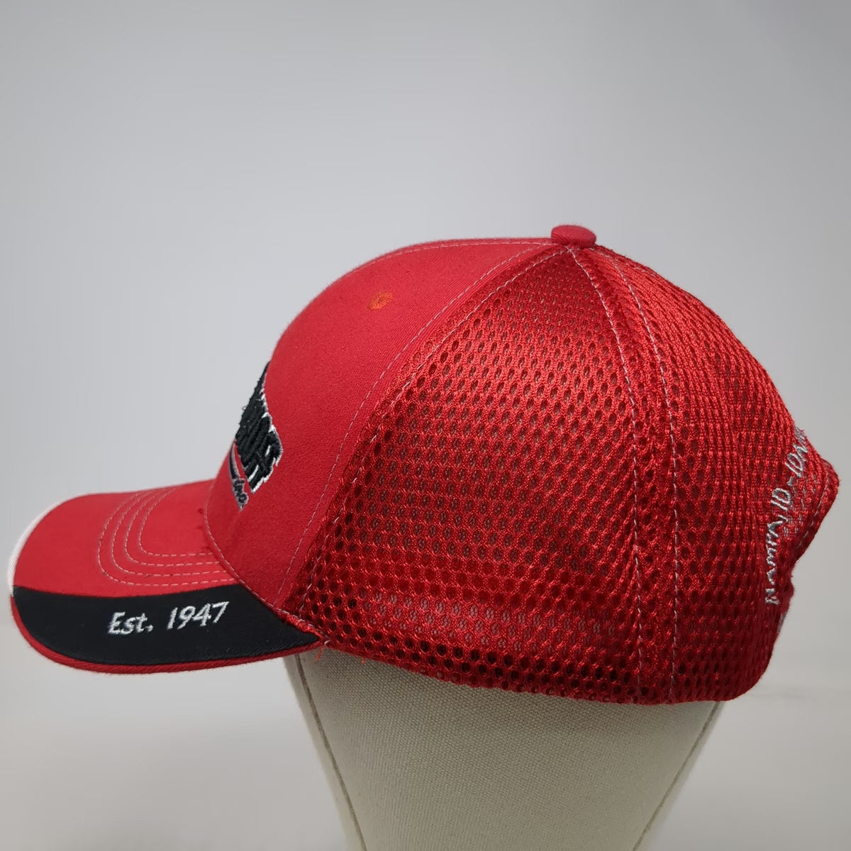 360 Apparel Baseball Cap Red One Size Conrad & Bischoff Mesh Back Strapback Hat
