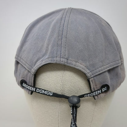 Gegeen Domog Baseball Cap Gray One Size Distressed Short Brim Toggle Strap Hat