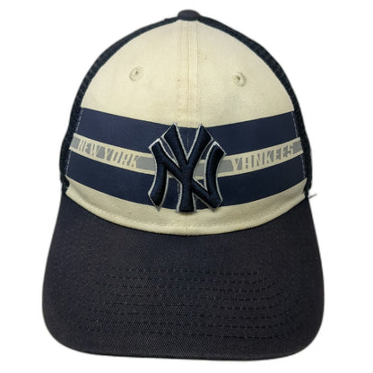 New Era MLB New York Yankees Blue Trucker Hat One Size Mesh Snapback Curve Brim