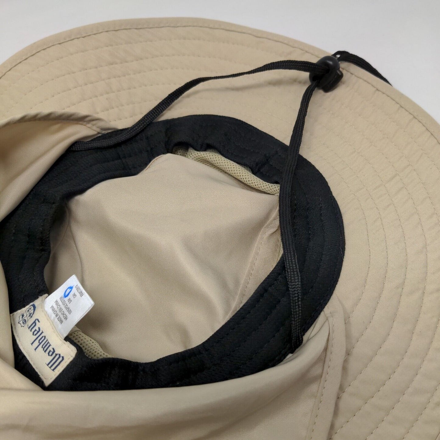 Wembley Men's Wide Brim Sun Hat Tan Size S/M 100% Polyester Neck Flap