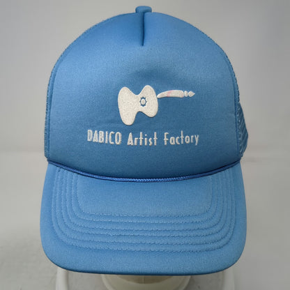 Dabico Artist Factory Trucker Hat Blue One Size Mesh Back Snapback Guitar Logo