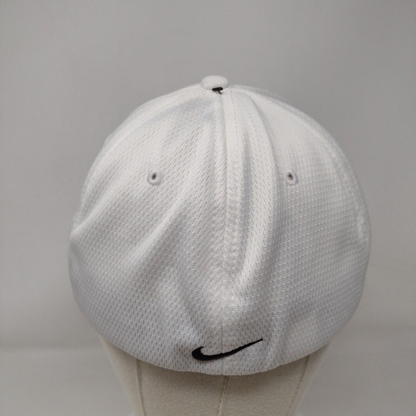 Biolab Sciences Fitted Hat White L/XL Swoosh Logo Legacy91 Drifit Nike Polyester