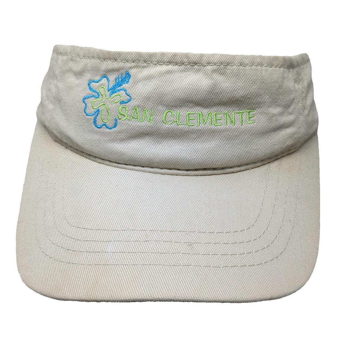 Dorfman Pacific Co Visor Beige OSFM San Clemente Hibiscus Cotton Strapback Hat